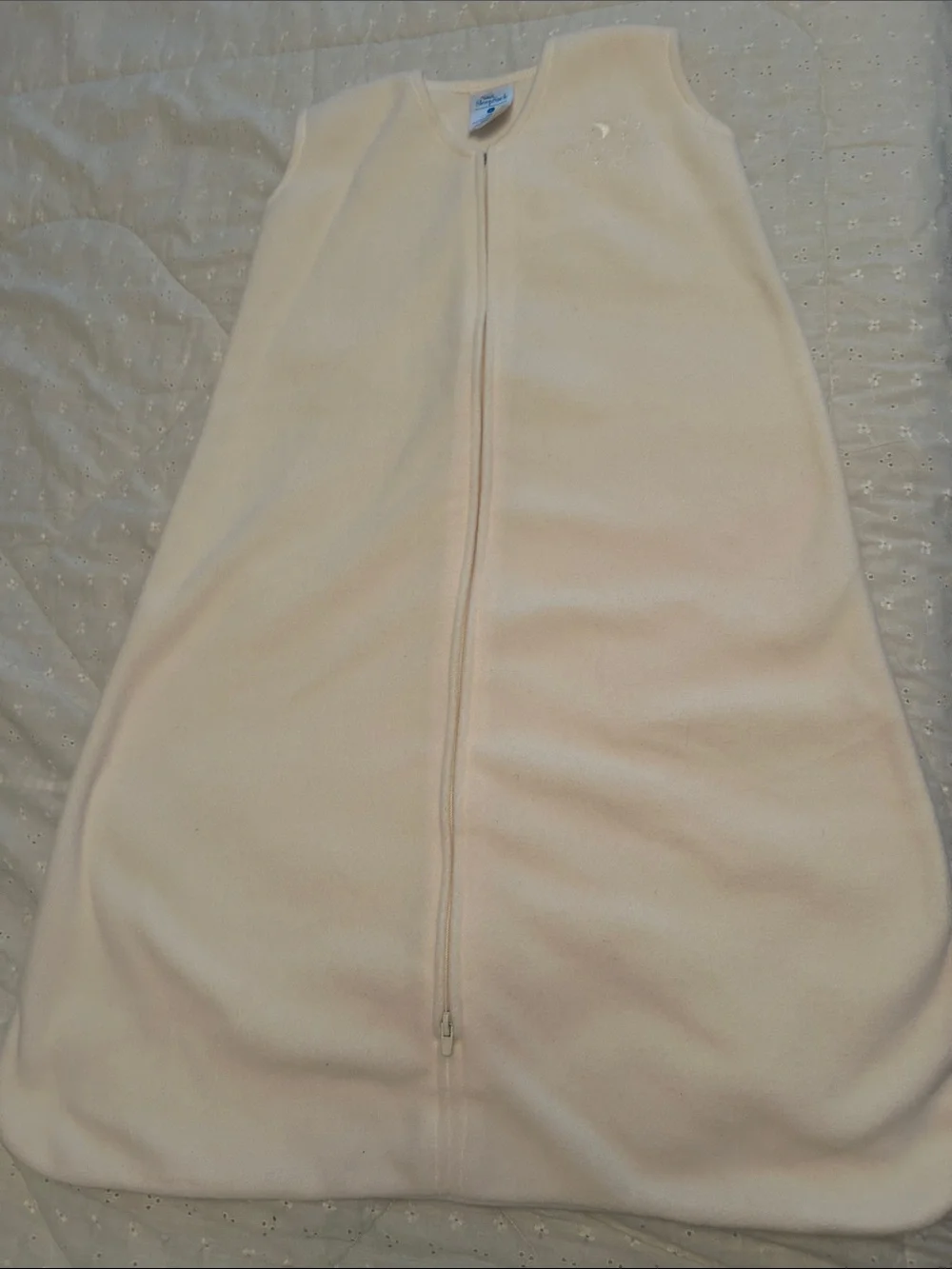 Halo Cream Fleece Sleeveless Sleep Sack with Front Zipper